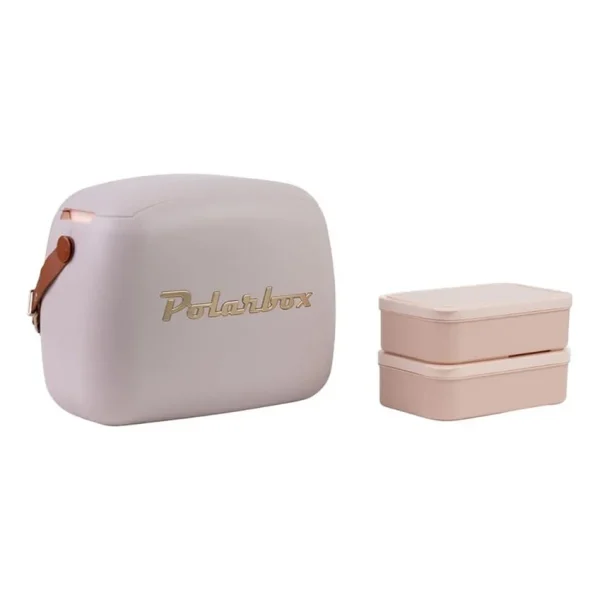 Polarbox Summer Retro Cooler Bag Pop Pearl Gold 6 L
