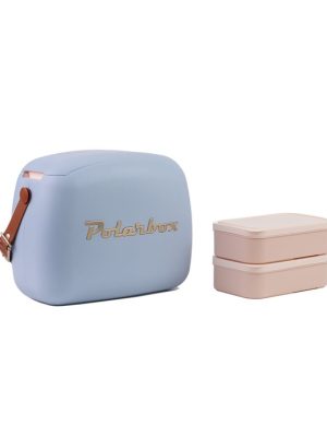 Polarbox Summer Retro Cooler Bag Pop Haze Blue Gold 6 L