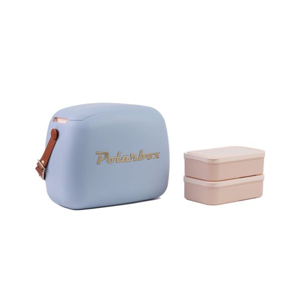Polarbox Summer Retro Cooler Bag Pop Haze Blue Gold 6 L