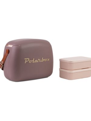 Polarbox Summer Retro Cooler Bag Pop Mauve Gold 6 L