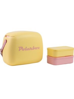 Polarbox Summer Retro Cooler Bag Pop Amarillo Rosa 6 L