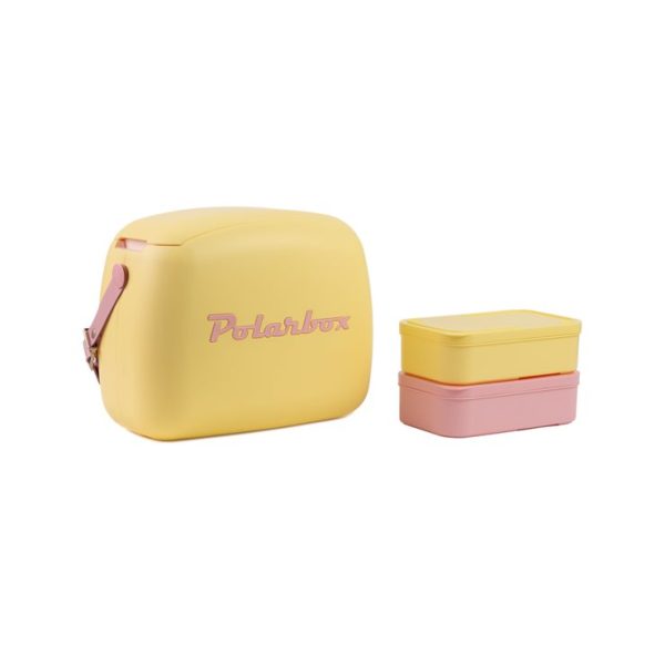 Polarbox Summer Retro Cooler Bag Pop Amarillo Rosa 6 L