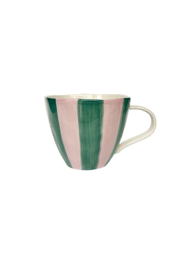 Ceramic Mug Striped Purple Green