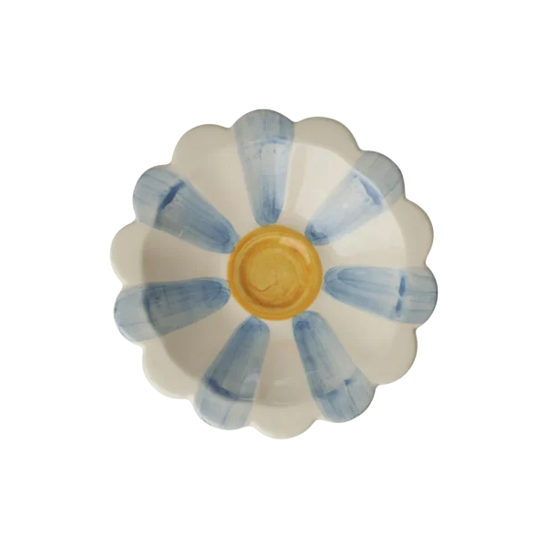 Ceramic Bowl with light blue Stripes