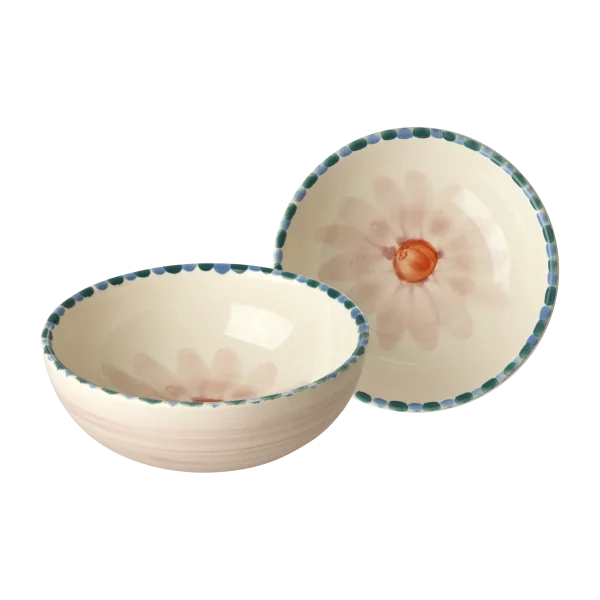 Ceramic Plate with Soft Pink Flower