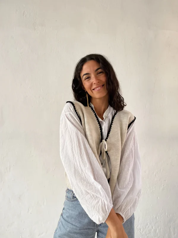 Beige Knitted Vest