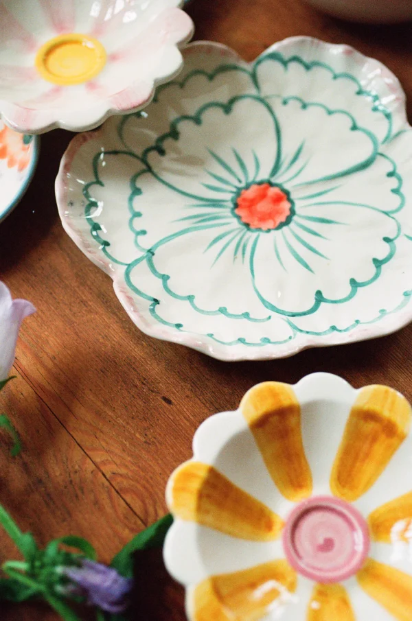 Ceramic Bowl with Yellow Stripes