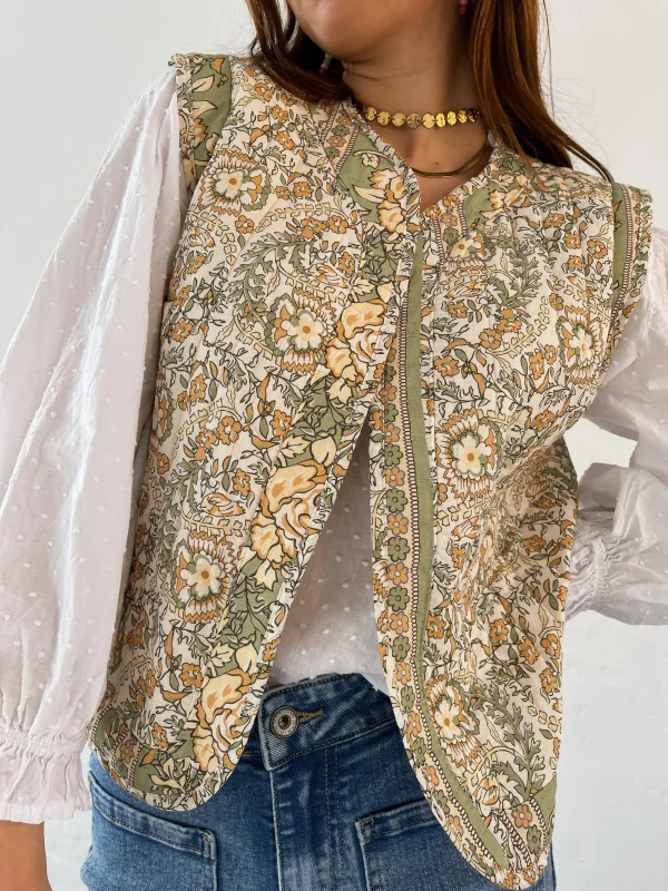 Khaki Flower Vest