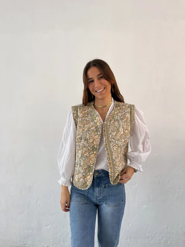 Khaki Flower Vest