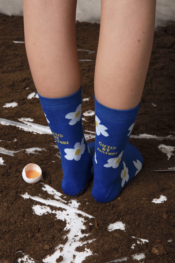 Ode Socks Blue Daisies Socks