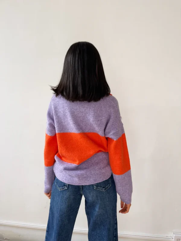 Sweater Jersey Paola Naranja y Lila
