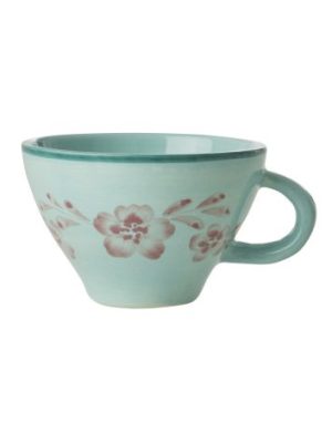 Ceramic Tea Cup - Hand Painted Pink Flower 150ML