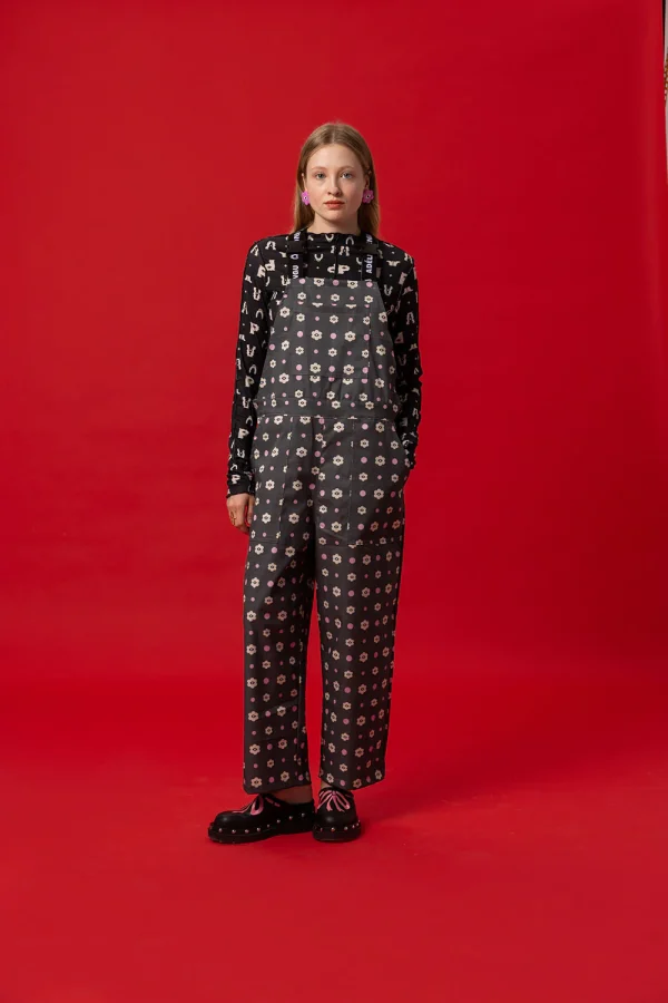 Be Cool Overalls- Polka Floral