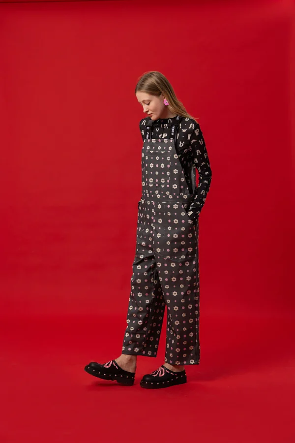 Be Cool Overalls- Polka Floral