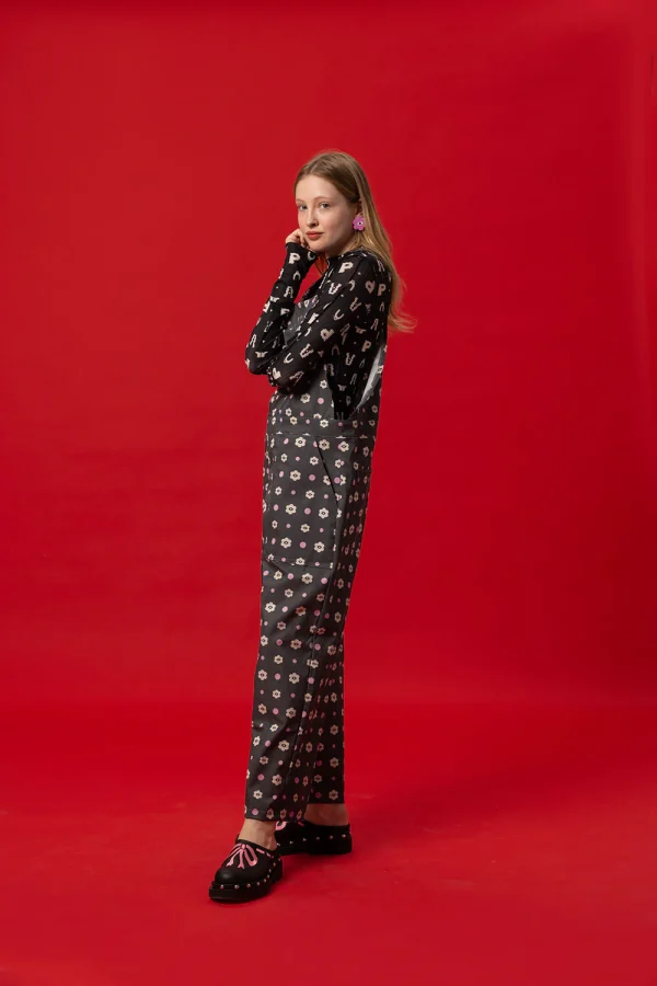 Be Cool Overalls- Polka Floral