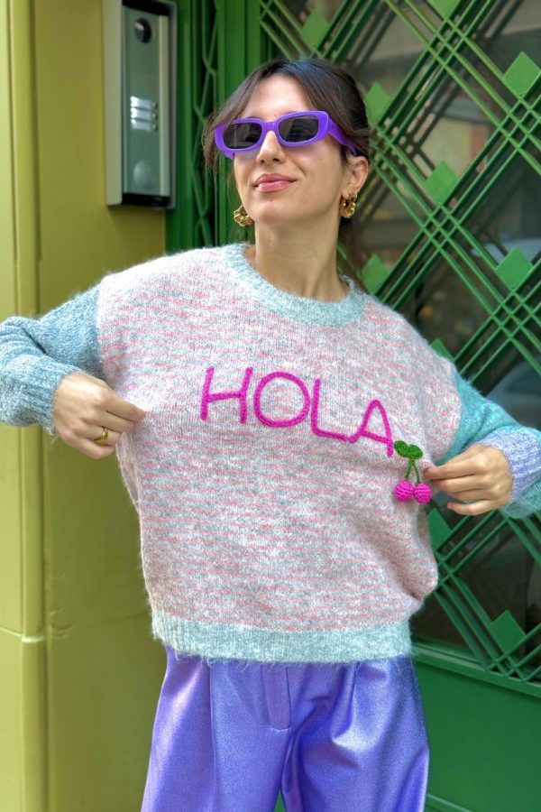 Sweater Wool Striped Pink/Blue