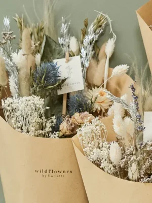 Dried Flowers Frosted White
