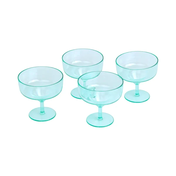 Σετ των 4 The Rue Margarita Glass Τιρκουάζ