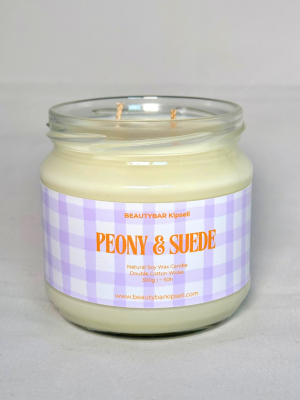 Peony & Suede BEAUTYBAR Kipseli Αρωματικό Κερί Σόγιας 300g