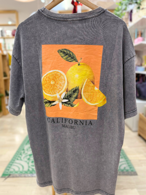 Grey Stonewashed T-Shirt California