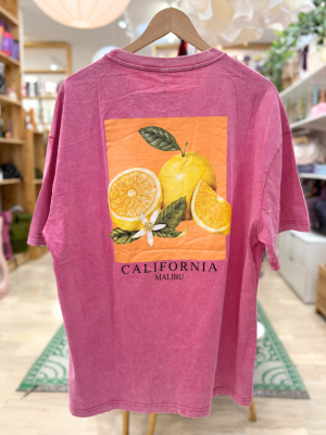 Pink  Stonewashed T-Shirt California