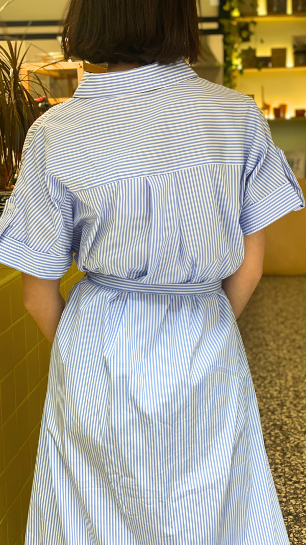 Midi Shirt Dress Light Blue