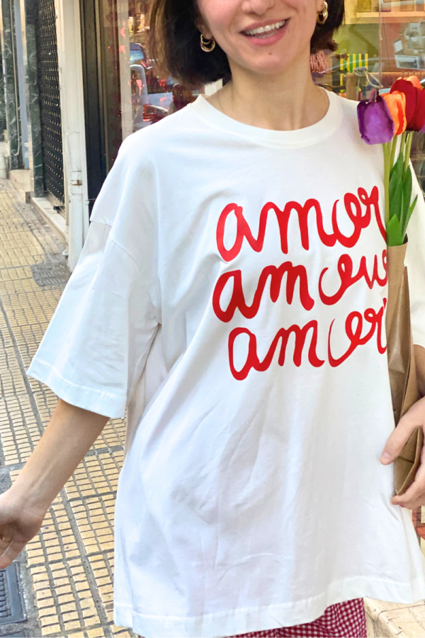 Oversized T-Shirt Amore White