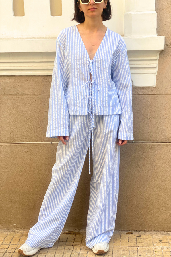 Pleated Pants Blue