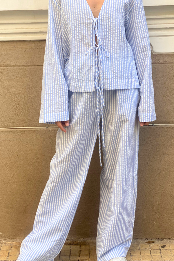 Pleated Pants Blue