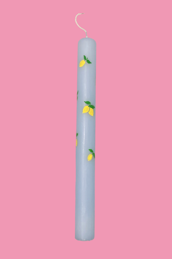 Easter Candle Lemon Tree Blue