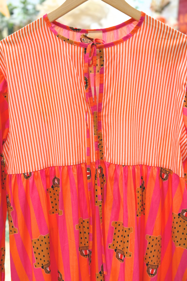 Granada Dress Tiger Pink/Red