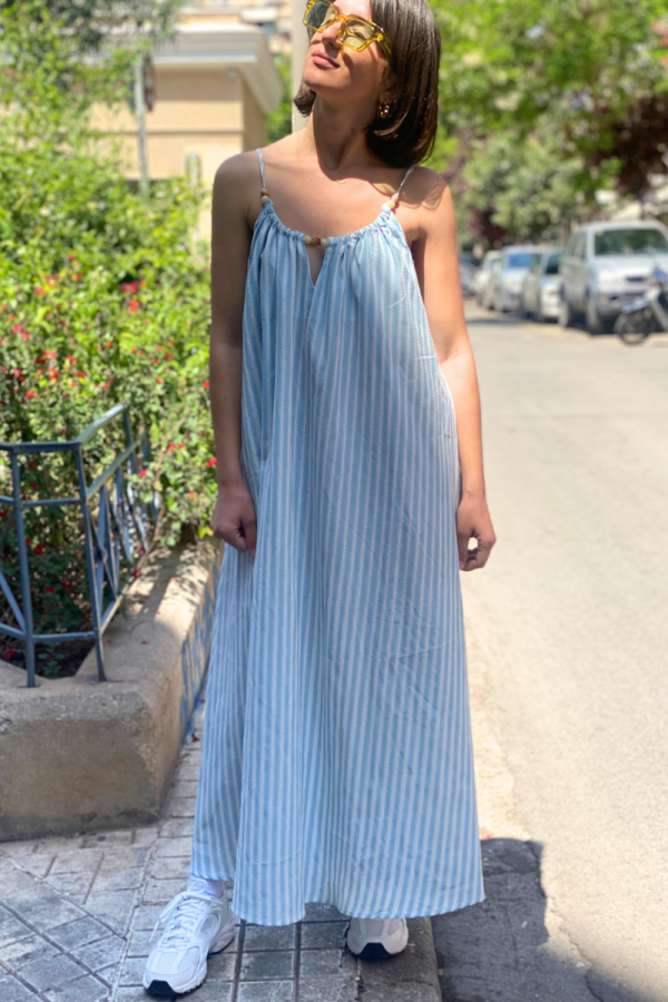 Dress Stripped Light Blue