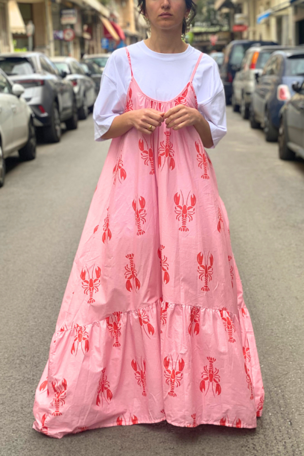Maxi Dress Lobsters Pink