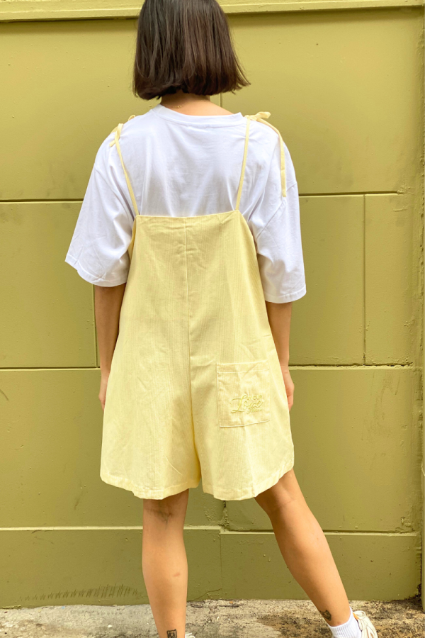 Playsuit Shorts Stripped Yellow