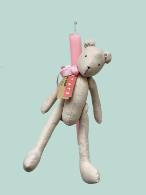Pink Bear Easter Candle