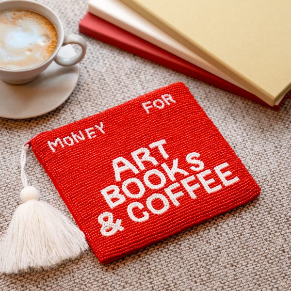 Τσαντάκι Art Books and Coffee Medium Κόκκινο