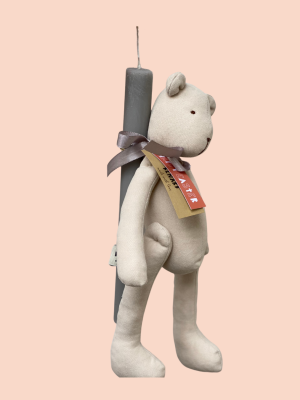 Beige Bear Easter Candle