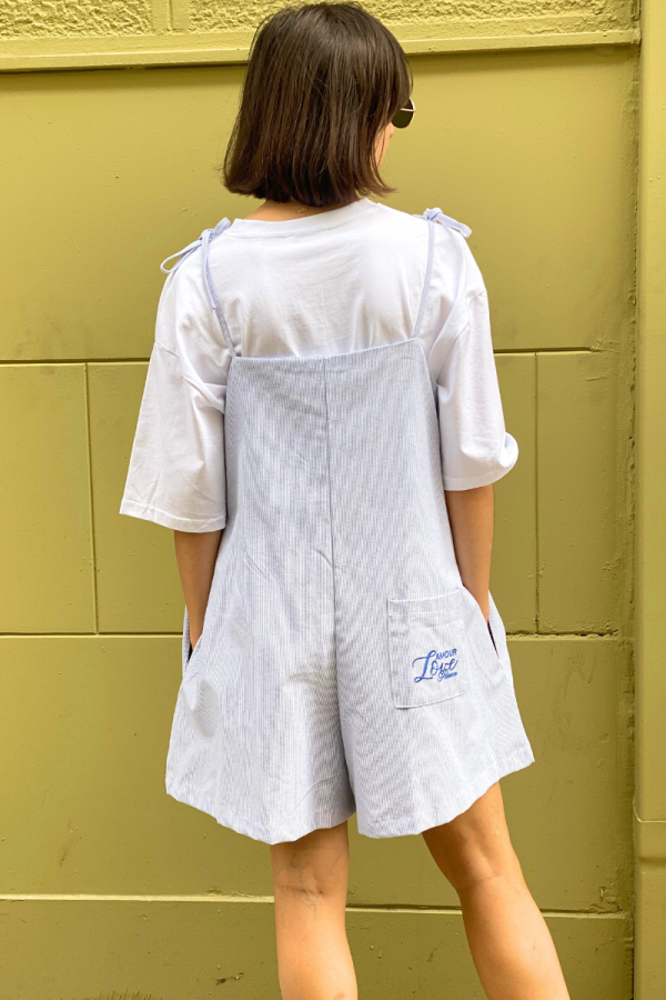 Playsuit Shorts Stripped Blue