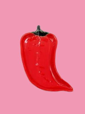 Ceramic Plate Peper Red