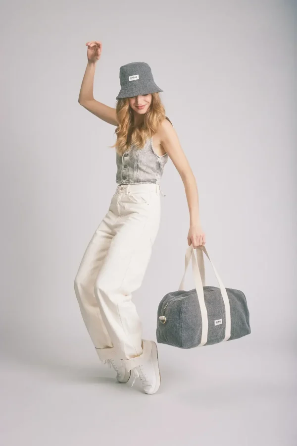 Gray Denim Bucket Hat