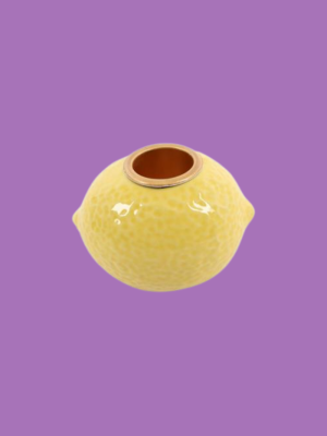 Ceramic Candle Holder Lemon Yellow