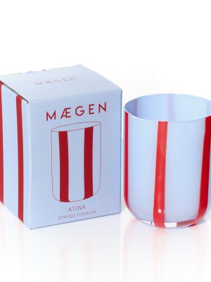 Atina Stripe Drinking Glass Blue & Red