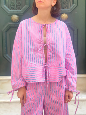 Stripped Blouse Pink