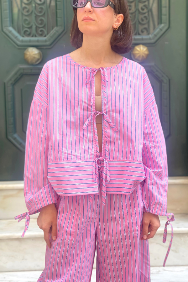Stripped Blouse Pink