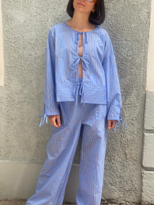 Stripped Pant Blue