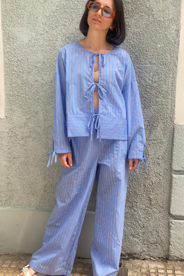 Stripped Pant Blue