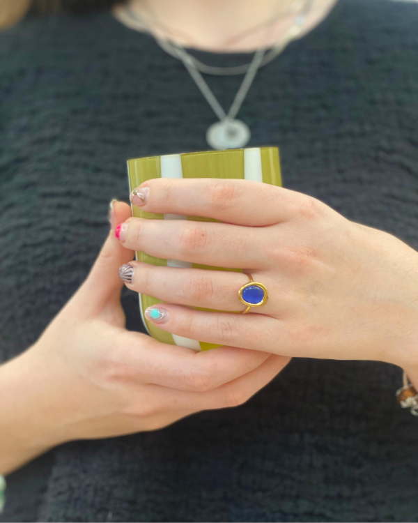 Gold Ring with Blue Stone
