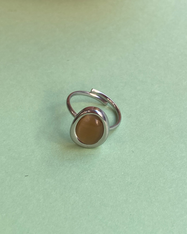 Silver Ring with Yellow Stone