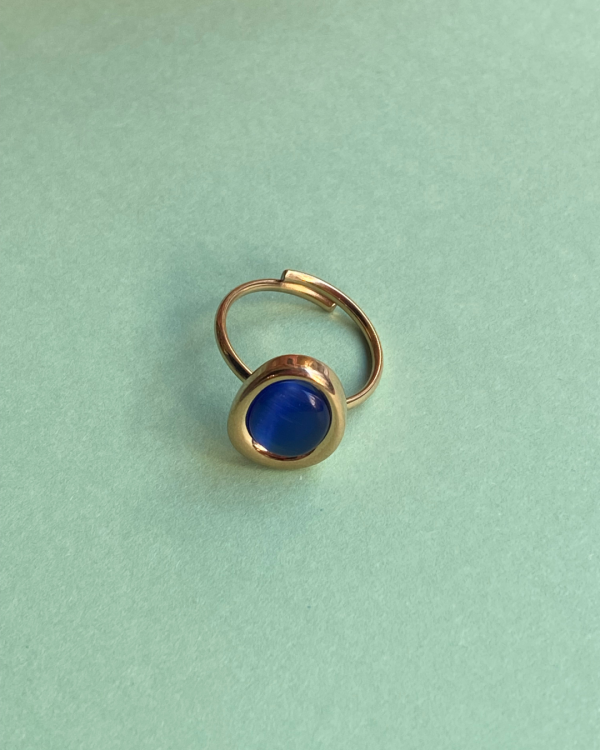 Gold Ring with Blue Stone