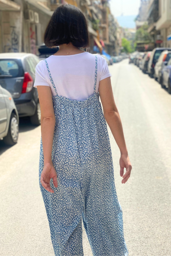 Ολόσωμη Φόρμα Λεοπάρ Μπλε